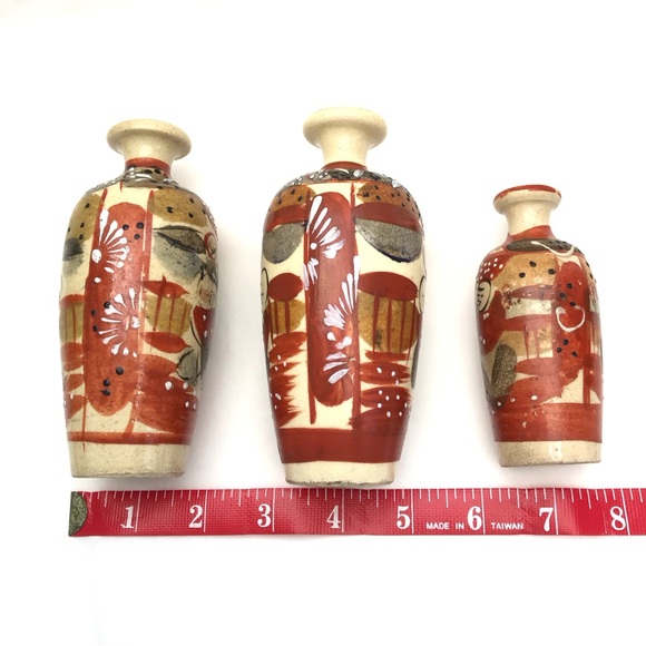 Mid-Century MINIATURE Moriage Ceramic Vases, Set of 3 - Picture 8 of 14